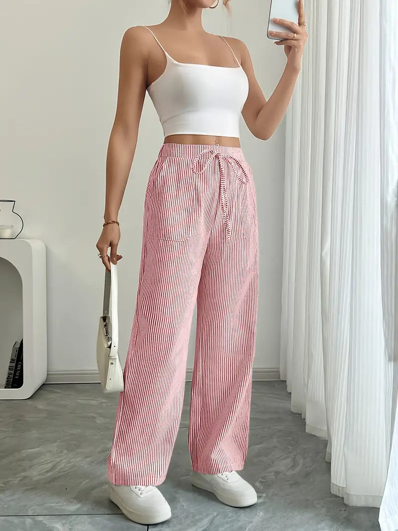 Alina – Elegant Striped Trousers with Pockets